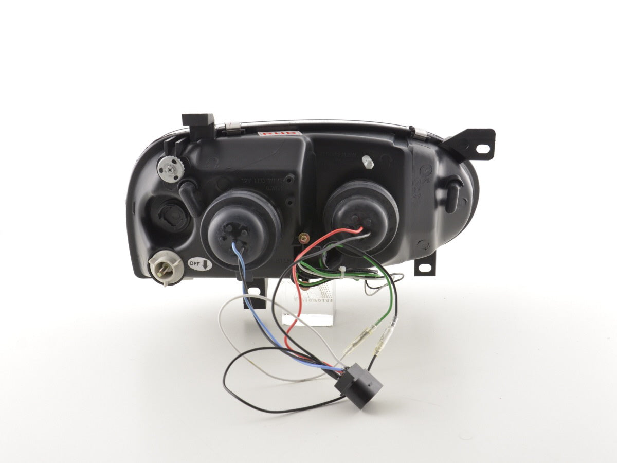 Scheinwerfer Set Daylight LED TFL-Optik VW Golf 3 Typ 1HXO 1EXO 91-97 schwarz Scheinwerfer Set Daylight LED TFL-Optik VW Golf 3 Typ 1HXO 1EXO 91-97 schwarz